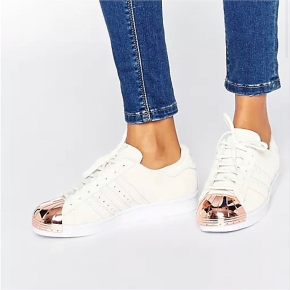 Adidas Originals Superstar 80s Rose Gold Metal Cap Sneakers - Picture 2 of 8